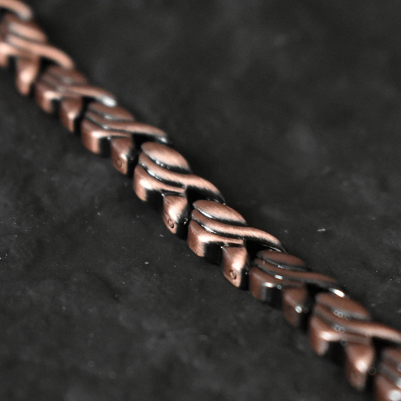 Unisex Vintage Magnetic Bracelet 6.5mm - Pure Copper Chain, Health Energy Arthritis Relief Jewelry
