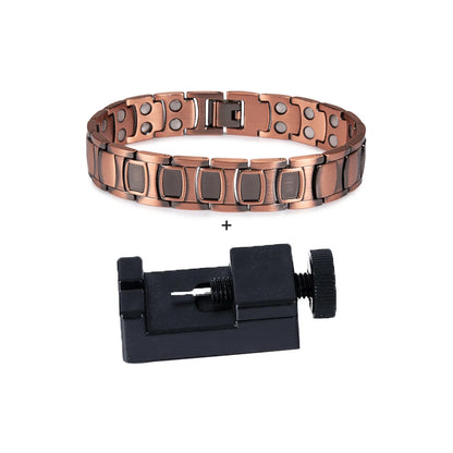 Pure Copper Magnetic Bracelet Homme 14mm Wrist Band Magnetic Bracelet Benefits Health Energy Copper Magnetic Bracelet Arthritis