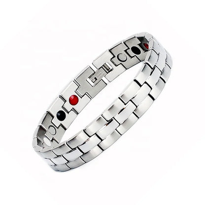 Men's Stainless Steel Magnetic Therapeutic Bracelet New Fashion Design with Gold Plating Titanium Material for Weddings Gifts