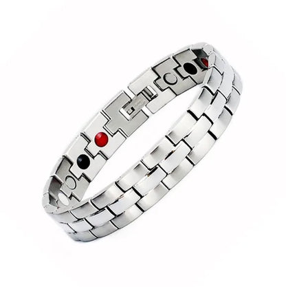 Men's Stainless Steel Magnetic Therapeutic Bracelet New Fashion Design with Gold Plating Titanium Material for Weddings Gifts
