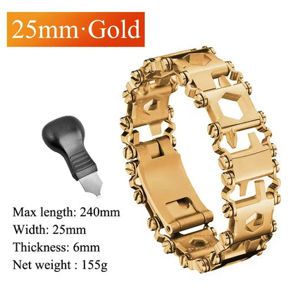 Multifunctional Bracelet Stainless Steel Men's Outdoor Tool Bracelet 29 in 1 Bracelet European and American Couple Watch Strap