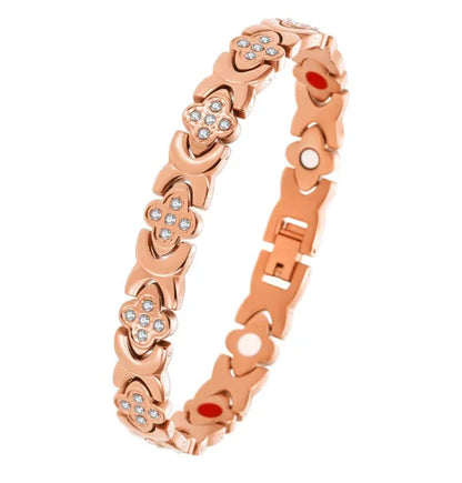 Men's Red Copper Magnetic Bracelet Engraved Vintage Cross Strong Magnetic Copper Bracelet Red Copper Magnetic Energy Bracelet