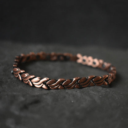 Unisex Vintage Magnetic Bracelet 6.5mm - Pure Copper Chain, Health Energy Arthritis Relief Jewelry