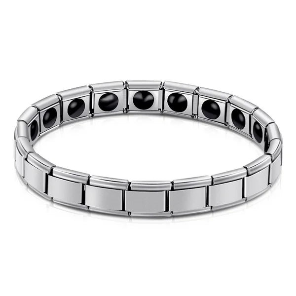 Vintage Pure Copper Magnetic Pain Relief Bracelet For Men Therapy Double Row Magnets Link Chain Stainless Steel Men Jewelry