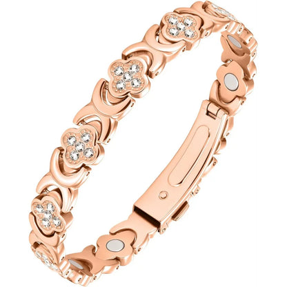 Men's Red Copper Magnetic Bracelet Engraved Vintage Cross Strong Magnetic Copper Bracelet Red Copper Magnetic Energy Bracelet