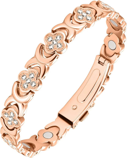 Men's Red Copper Magnetic Bracelet Engraved Vintage Cross Strong Magnetic Copper Bracelet Red Copper Magnetic Energy Bracelet
