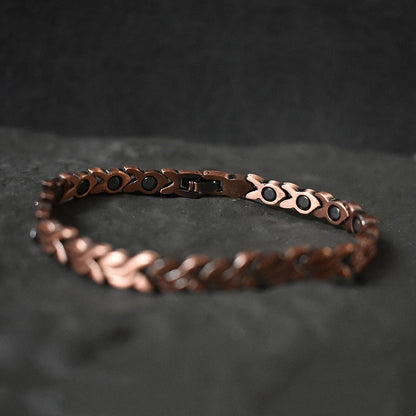 Unisex Vintage Magnetic Bracelet 6.5mm - Pure Copper Chain, Health Energy Arthritis Relief Jewelry
