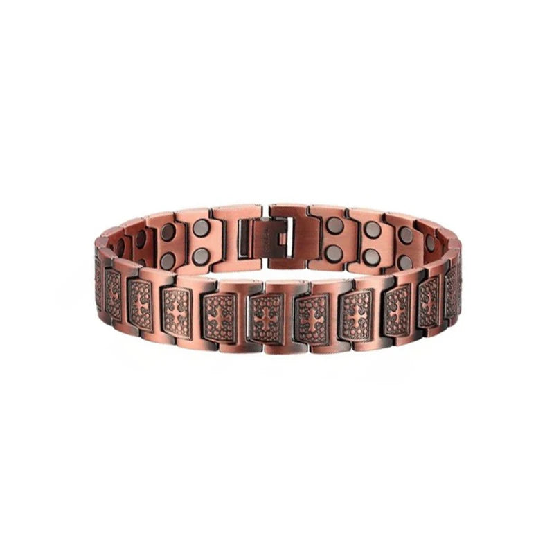 Pure Copper Magnetic Bracelet Homme 14mm Wrist Band Magnetic Bracelet Benefits Health Energy Copper Magnetic Bracelet Arthritis