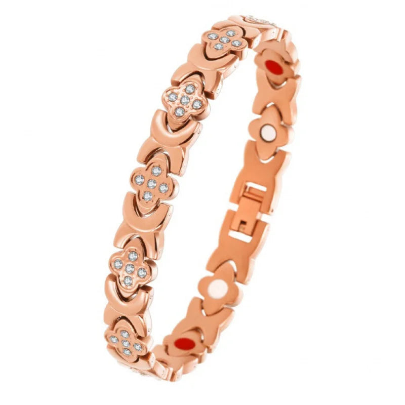 Men's Red Copper Magnetic Bracelet Engraved Vintage Cross Strong Magnetic Copper Bracelet Red Copper Magnetic Energy Bracelet