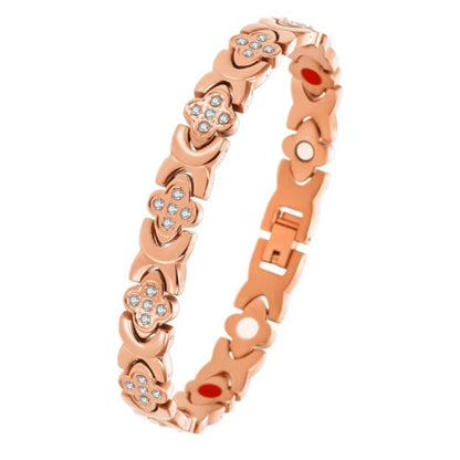 Men's Red Copper Magnetic Bracelet Engraved Vintage Cross Strong Magnetic Copper Bracelet Red Copper Magnetic Energy Bracelet