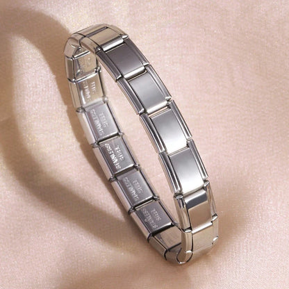 FTCY Italian Charm Stainless Steel Bracelets For Women Men 9mm Width Elastic DIY Modular Bracelet Jewelry Gift